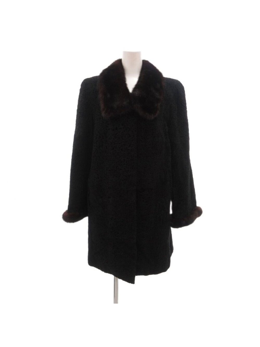 Tiffany & Co Stiffany by Osfur Oz Far Lamb Fur Coat Mink Collar Fur Half Length